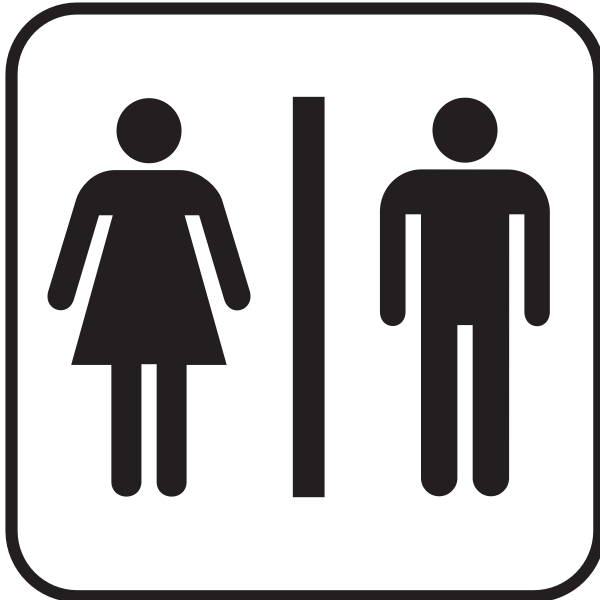 Male and female toilet sign vector drawing