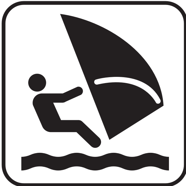 US National Park Maps pictogram for windsurfing vector image