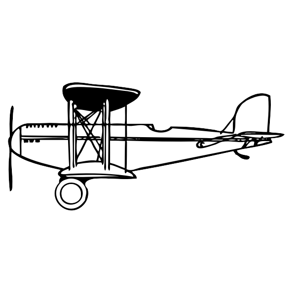 Vector clip art of a side view of a biplane