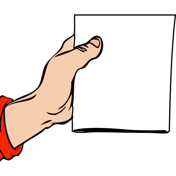 Vector illustration of hand with brochure
