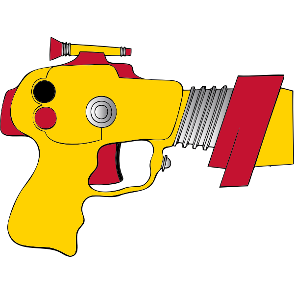 Vector illustration of yellow and red space gun