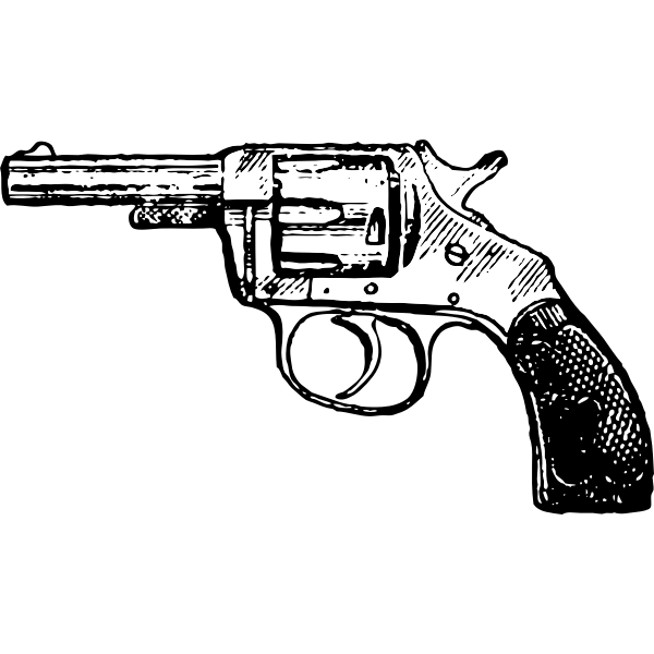 Vector illustration of revolver with rubber handle