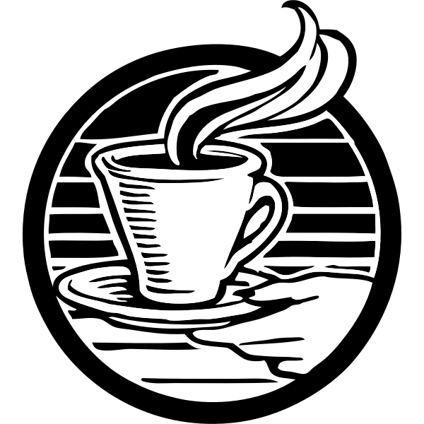 Cup of coffee black and white vector | Free SVG