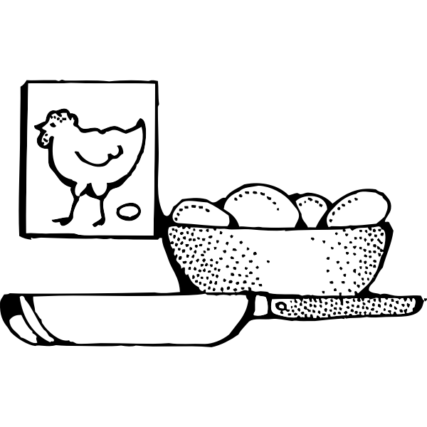 Pot of eggs ready too be fried vector image