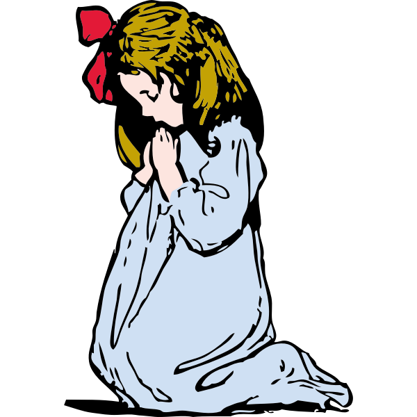 Download Vector Illustration Of Young Girl Praying Free Svg