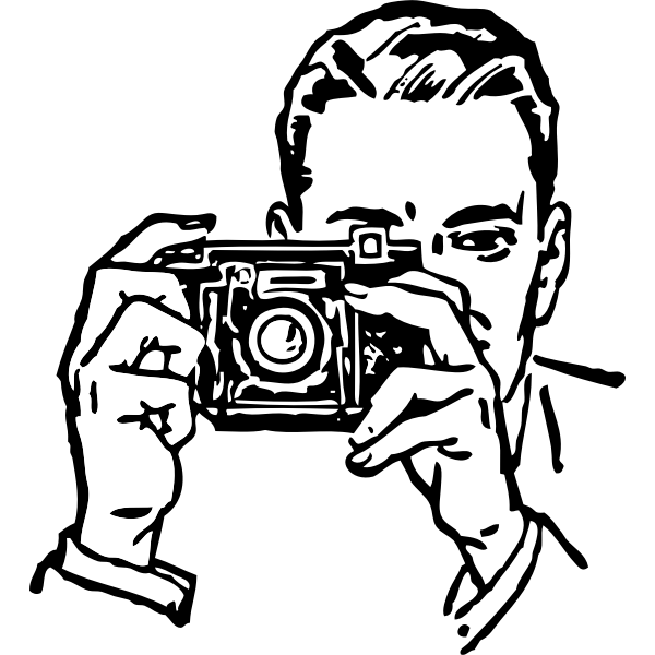 Vector image of man with camera