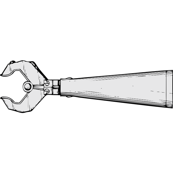 Vector image of mechanical hand side view
