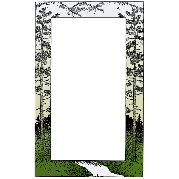 Vector graphics of mountain themed frame