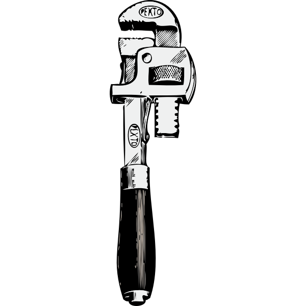 Pipe wrench vector drawing Free SVG