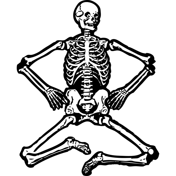 Sitting skeleton vector graphics