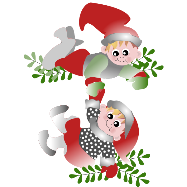Danish Christmas elves vector clip art