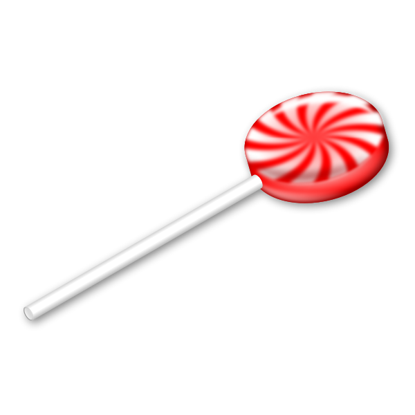 Vector image of red and white lollipop