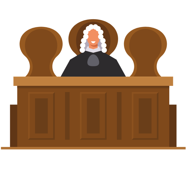 Judge in the courthouse