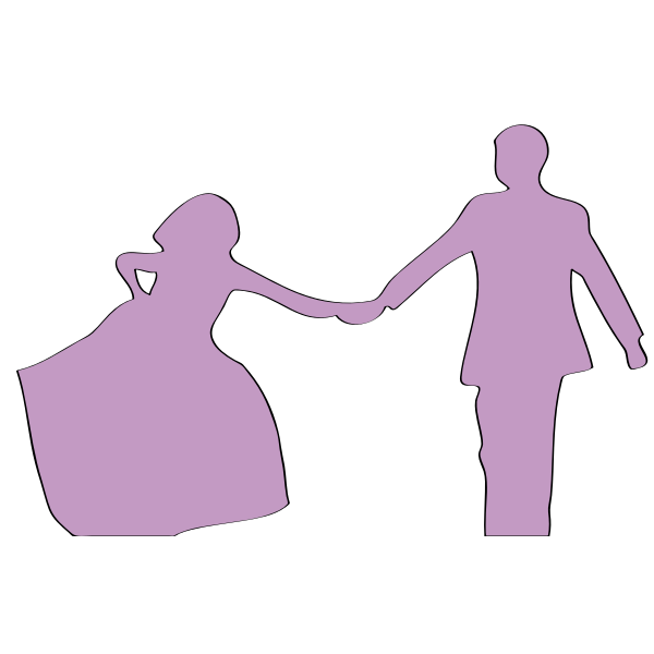 Just married silhouette vector image
