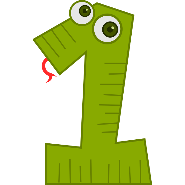 Snake number one vector clip art | Free SVG