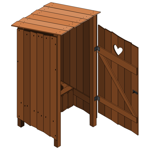 Wood latrine open vector image