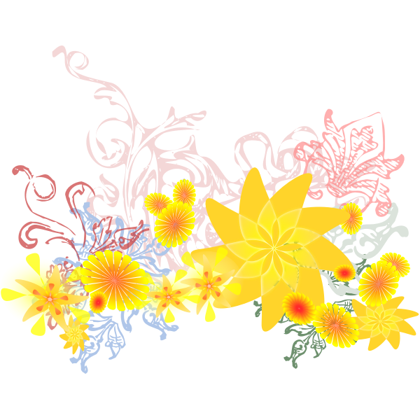 Colorful flowers vector clip art