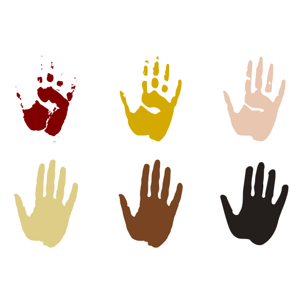 Hand prints in different colors vector illustration