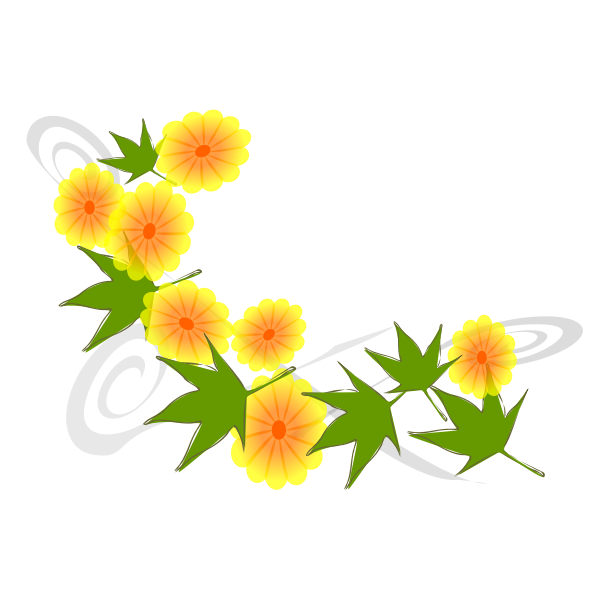 Download Yellow Flowers And Green Leaves Vector Image Free Svg