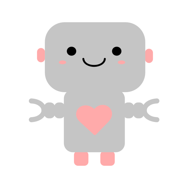 Kawaii robot with heart