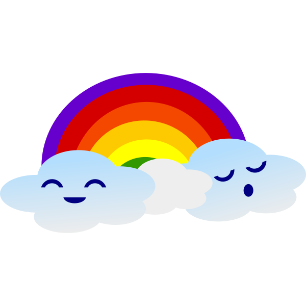 Download Cute Clouds With Rainbow Vector Image Free Svg