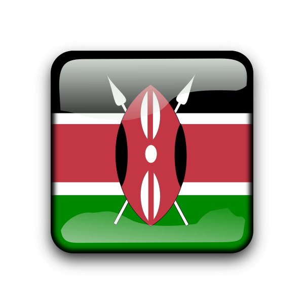 Kenyan vector flag button