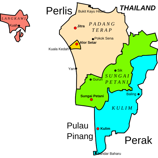 Map of Kedah