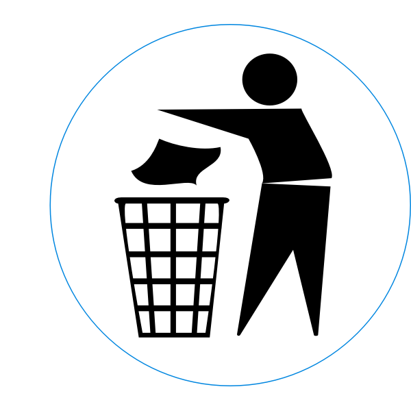 Vector clip art of dispose of rubbish in bin sign