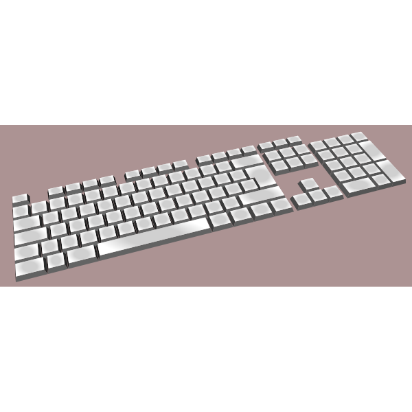 Simple keyboard on color background vector illustration
