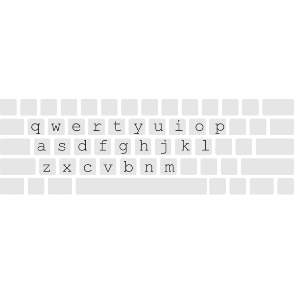 Vector clip art of typed QWERTY keyboard