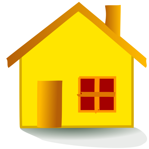 Vector graphics of small orange house icon