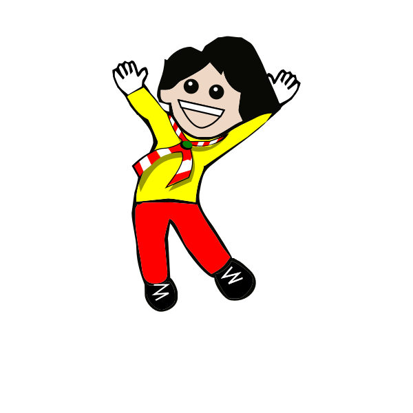Vector clip art of happy kid jumping