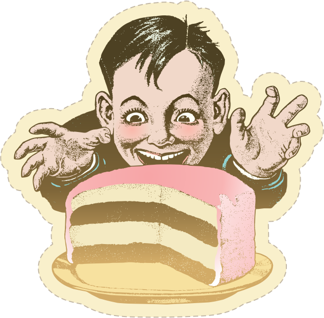 Kid and cake
