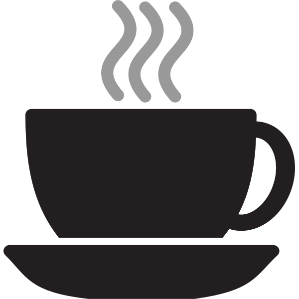 Download Vector Drawing Of Steaming Coffee Or Tea Cup With Saucer Free Svg