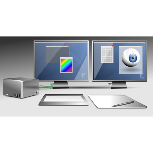 Graphic workstation vector image