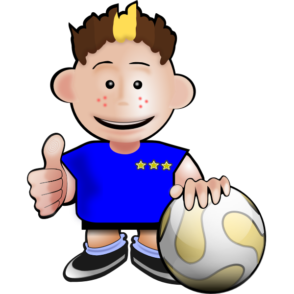 Cartoon soccer player vector drawing | Free SVG