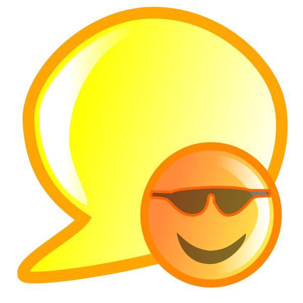 Vector illustration of orange smiley talk bubble