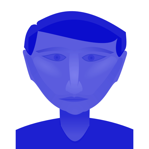 Blue male's head