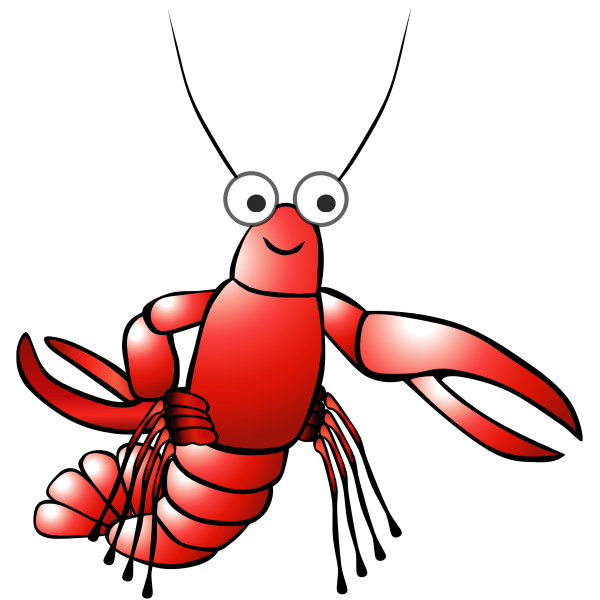 Red cartoon lobster