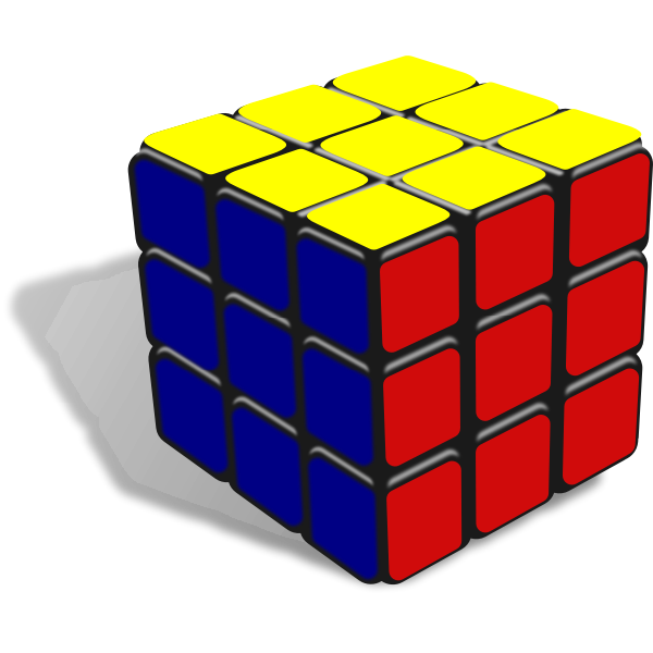 Rubik's cube close-up vector clip art