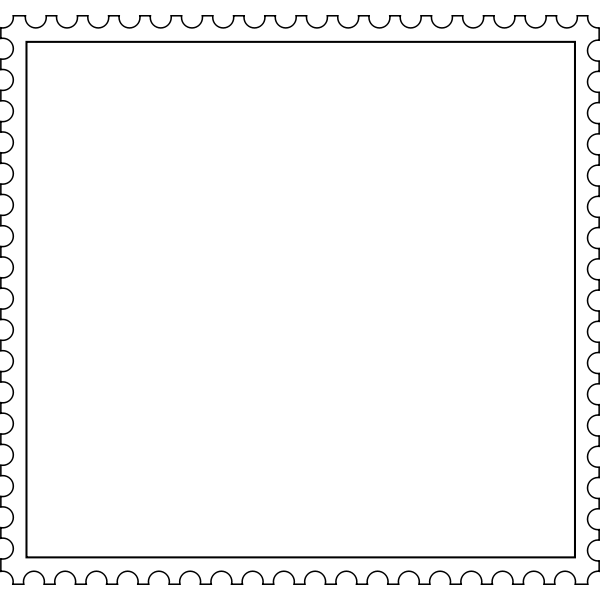 Square stamp frame with inner frame vector image