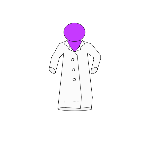 lab coat on purple