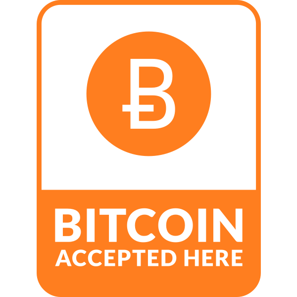  Bitcoin accepted label door sticker