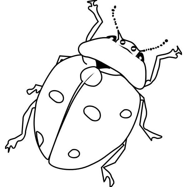 Ladybug line art vector drawing