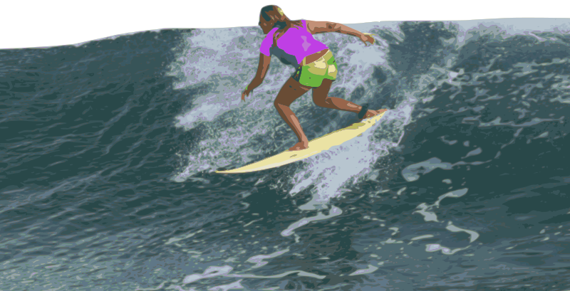 Lady surfing