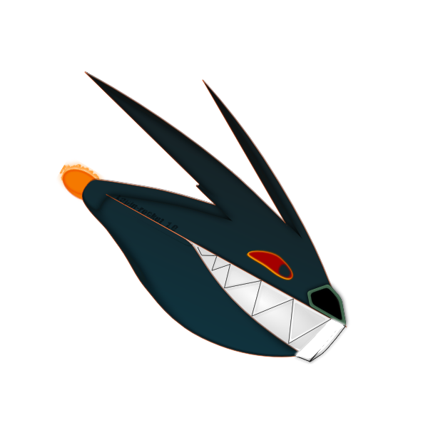 Rocket shark cartoon vector image