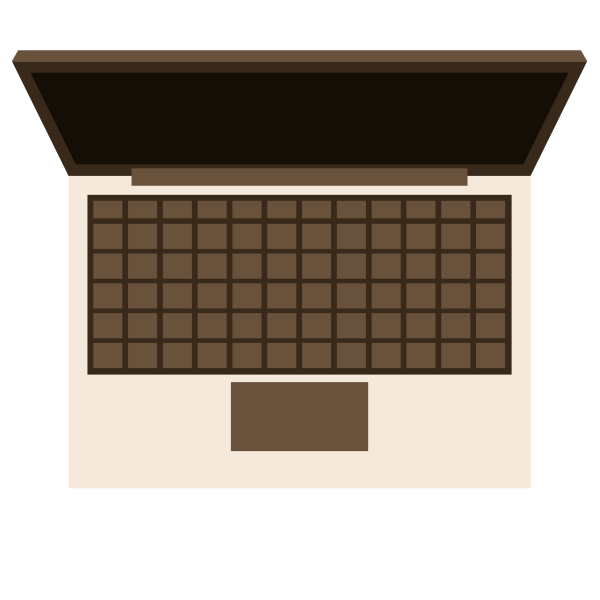Open Laptop Top View