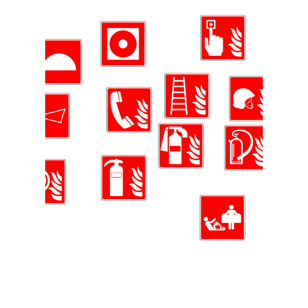 Fire fighting warning signs vector image