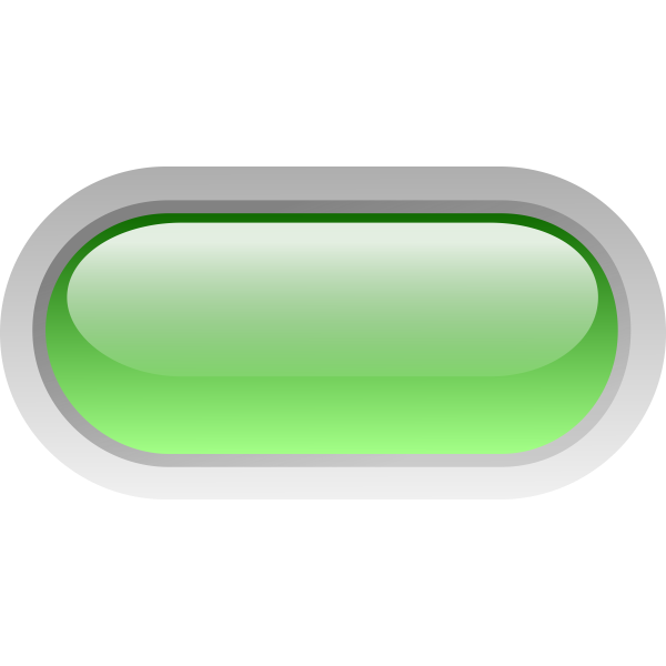 Pill shaped green button vector illustration