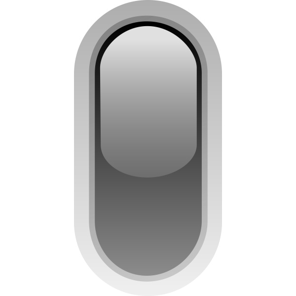 Upright pill shaped black button vector drawing